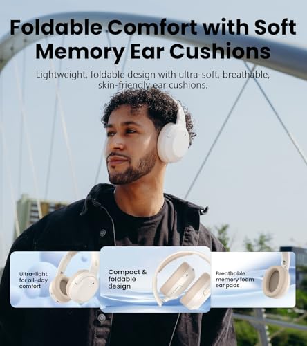 Edifier W820NB Plus Gen 2 Over-Ear Noise Cancelling Headphone, Ivory - color: Ivory