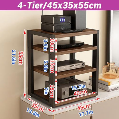 Desktop Audio Cabinet CD Record Player Stand Audio Rack, 2/3/4 Tier AV Component Media Stand, HiFi Rack Corner Shelf Stereo Cabinet for Gaming Room(4-Tier/45x35x55cm) - size: 4-Tier/45x35x55cm