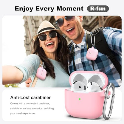 for AirPods 4 Case with Cleaner Kit,Full Protective Soft Skin Silicone Cover with Keychain for AirPods 4 Gen Case for Men Women,Compatible with Apple AirPods 4th Genaration Case 2024,Pink - color: C Pink
