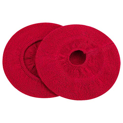 Earpads Sweater Cover Protectors with Stretchable Knit Fabric for Beats Studio 3/2 Bose QC35 25 15 Headphones and Other Headsets with 3-4 Inch Ear Cushions [ 2 Pairs ] (Red) - color: Red