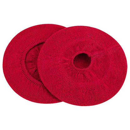 Earpads Sweater Cover Protectors with Stretchable Knit Fabric for Beats Studio 3/2 Bose QC35 25 15 Headphones and Other Headsets with 3-4 Inch Ear Cushions [ 2 Pairs ] (Red) - color: Red