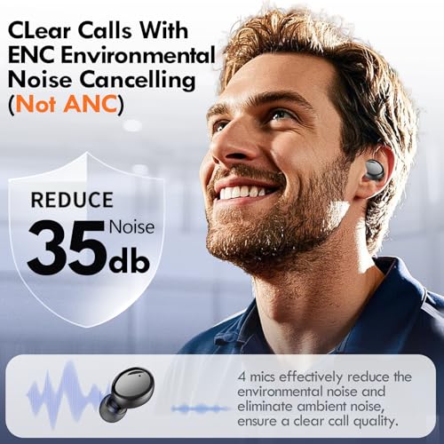 Lanteso True Wireless Earbuds Bluetooth 5.4, in Ear Headphones | 48H Playtime,Light Weight, Built in Mic, Premium Sound with Deep Bass, Clear Calls for Sports Workout, Black - color: Black