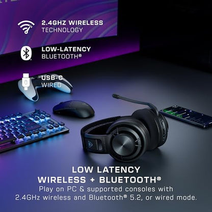 Turtle Beach Atlas Air Wireless Open-Back Headset for PC, PS5, PS4, Mobile | PlayStation, 24-Bit High-Fidelity Audio, Adjustable Mic, Rechargeable 50-Hr Battery, Memory Foam Cushions, Lightweight, Black