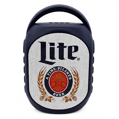 Gabba Goods Miller Lite Bluetooth Speaker, Portable Wireless Sound System, Dual 5W Drivers, Bluetooth 5.3, 50mm High-Fidelity Audio, AUX, USB, MicroSD, FM Radio, Built-in Mic & USB-C (Black, Curved) - color: Black