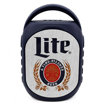 Gabba Goods Miller Lite Bluetooth Speaker, Portable Wireless Sound System, Dual 5W Drivers, Bluetooth 5.3, 50mm High-Fidelity Audio, AUX, USB, MicroSD, FM Radio, Built-in Mic & USB-C (Black, Curved) - color: Black