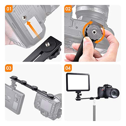 UTEBIT 11 inch Flash Bracket, Straight Flash Brackets with 1/4'' Hot Shoe - size: 11 inch (Metal)