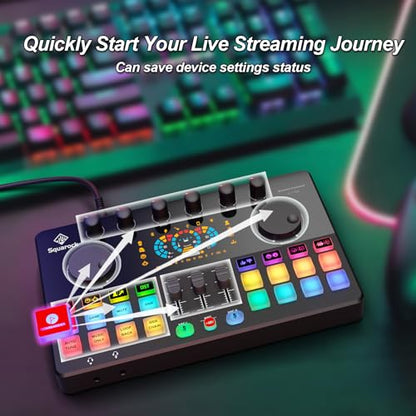 Podcast Equipment Bundle for 4, All-in-One Audio Mixer with Dynamic Micophones Noise Reduction for Live Streaming/Recording/Singing，PC,Smartphone，TikTok M100 3rd