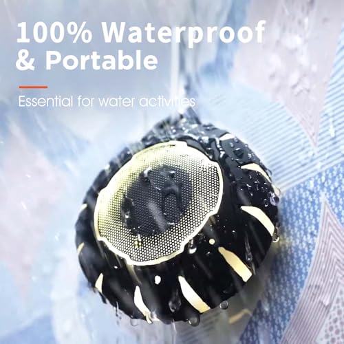 HEYSONG Waterproof Shower Bluetooth Speaker, Durable & Portable with Clear Sound, Ideal for Shower, Pool, Beach & Kayaking – Great Gift for All Ages - color: Black