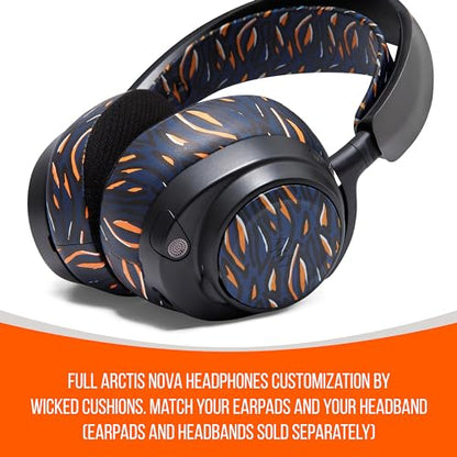 WC Side Plates for Arctis Nova Pro Wireless, Pro Wired & Nova Elite | Made by Wicked Cushions | Also fits Nova Pro Omni, 7, 7X & 7P | NavyTiger - color: NavyTiger