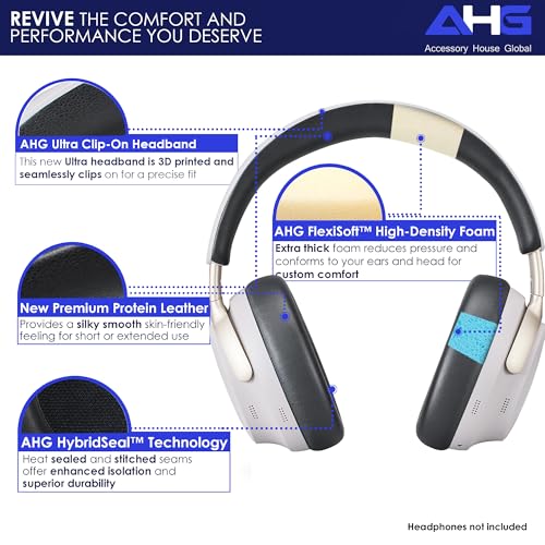 AHG Accessory House Global QC Ultra Replacement Ear pad and Headband Pad Kit Cushion Compatible with Bose QuietComfort Ultra Wireless Headphones (Black). Easy DIY Installation + Great Comfort