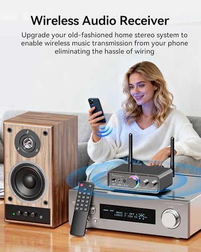 Bluetooth 5.3 Audio Transmitter Receiver for TV Home Stereo, high-Fidelity Wireless Bluetooth Low-Latency and HD Audio Adapter, Supporting USB, RCA, 3.5mm AUX, DAC, Coaxial, and Optical Input/Output