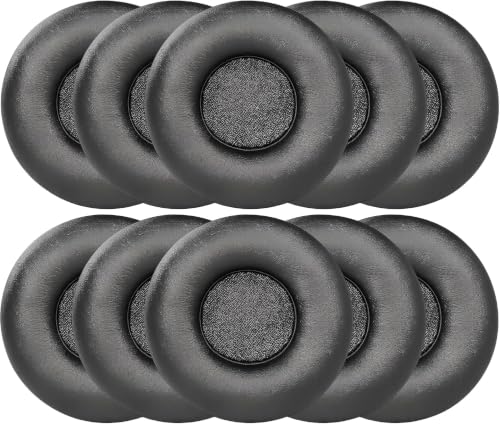 Faux Leather Ear Pad Replacement Cushions, Headphone Earphone Headset Disposable Covers (65mm - 2.55") 5 Pairs - color: Leather Black, size: 65mm