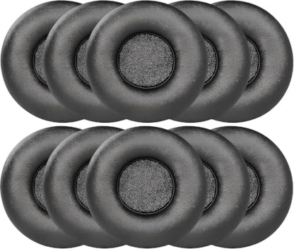 Faux Leather Ear Pad Replacement Cushions, Headphone Earphone Headset Disposable Covers (65mm - 2.55") 5 Pairs - color: Leather Black, size: 65mm