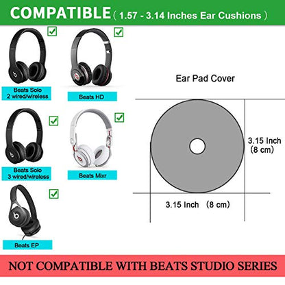 Earpads Sweater Cover Protectors with Knit Fabric for Beats Solo 3/2, Solo HD/Mixr/EP Headphones and Other Headsets with 1.57-3.14 Inch Ear Cushions [ 2 Pairs ] (Grey)