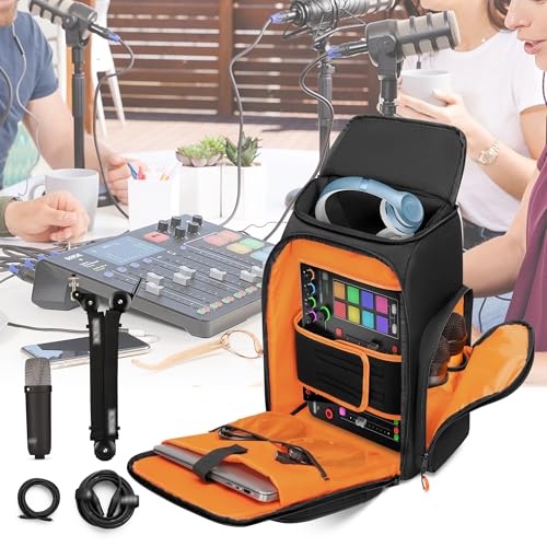 PGmoon Audio Mixer Backpack Compatible with RODECaster Pro/Pro II/RC Duo