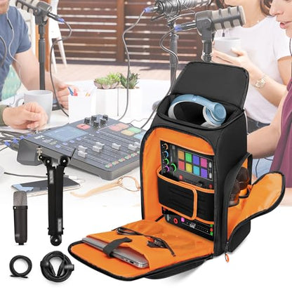 PGmoon Audio Mixer Backpack Compatible with RODECaster Pro/Pro II/RC Duo