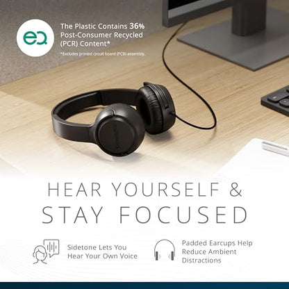 Kensington H950 EQ USB-C/USB-A On-Ear Headset with Noise-Cancelling Mic, Flip-to-Mute, in-Line Controls, Microsoft Teams & Zoom Compatible (K97468WW)