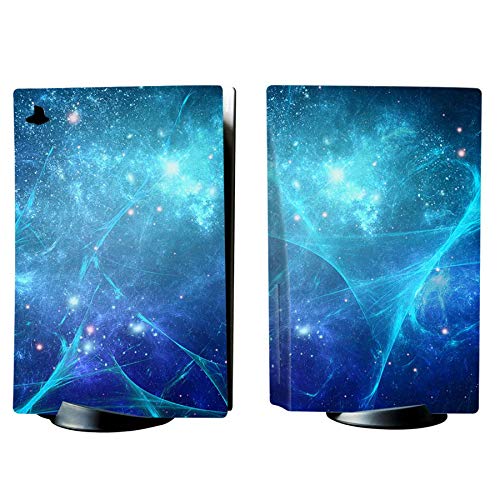 PlayVital Blue Nebula Full Set Skin Decal for ps5 Console Disc Edition, Sticker Vinyl Decal Cover for ps5 Controller & Charging Station & Headset & Media Remote - color: Blue Nebula