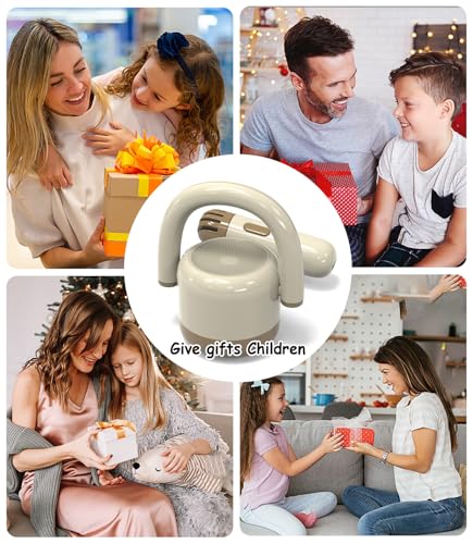 EWA Portable Mini Metal Karaoke Machine, Bluetooth Karaoke Speaker with 2 Wireless Microphones, Ideal Gifts for Girls Boys Family Home Party Birthday Christmas Toys Gifts-(Beige) - color: Beige