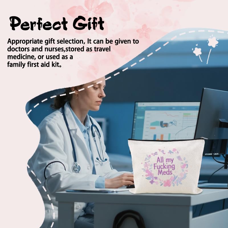 Funny Patient Medical Bag Gift Small Travel Drug Organizer Camping Medicine Bag Pouch Doctor Nurse Technician Pharmacy Gag Gift Practitioner Novelty Gifts for Physician Pharmacist Makeup Cosmetic Bags - color: Funny Patient Medical Bag Gift