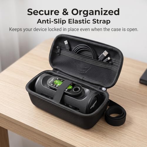 Portable Storage Case for MiLESEEY GeneSonic Pro Golf Speaker, Golf Speaker and Handheld GPS Rangefinder Travel Bag, Mesh Pocket for Charging Cable Accessories， with Handle and Shoulder Strap