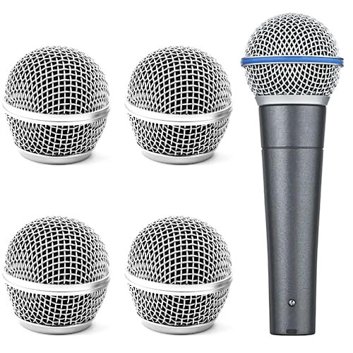 SM58 Microphone Head Replacement, Standard Size, 4 Pack | Grille Mic Replacement, With Foam