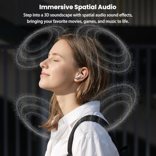 TOZO NC20 Pro Active Noise Cancelling Wireless Earbuds, Smart LCD Screen | LDAC Hi-Res Audio, Stereo Bass, 6 Mics AI Call Ear Buds, 80H Playtime, IPX8 Waterproof, 32 EQ via App, Wireless Charging - color: Titanium Pink