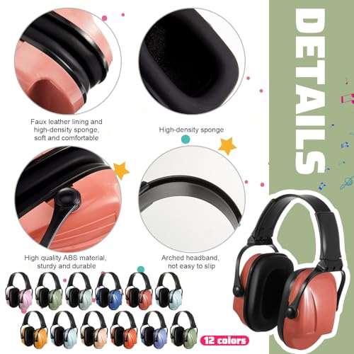 12 Pcs Kids Ear Protection Noise Cancelling Headphones Ear Muffs Bulk 27db Adult Noise Reduction Hearing Earmuff(Universal Fit (kids & Adults),Elegant Style) - size: Universal Fit (kids & Adults), style: Elegant Style