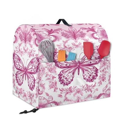 Stand Mixer Dust Cover, Stand Mixer Cover with Multi Pockets for Women Fashion Printed Coffee Maker Dust Cover Stand Mixer Protective Cover Pink Butterfly - color: Pink Butterfly, size: S
