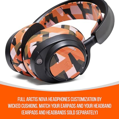 WC Side Plates for Arctis Nova Pro Wireless, Pro Wired & Nova Elite | Made by Wicked Cushions | Also fits Nova Pro Omni, 7, 7X & 7P | Orange Prism - color: Orange Prism