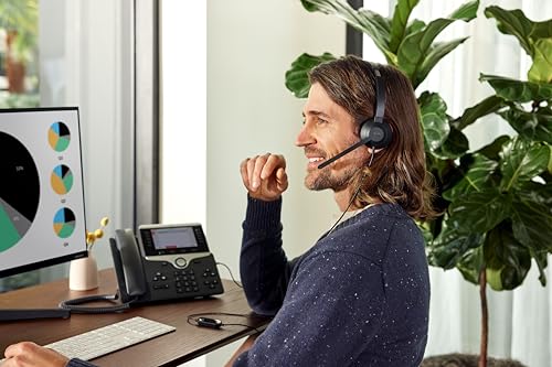 Cisco Headset 321 USB-C, Wired Single On-Ear Headphones, Webex Controller with USB-C, Carbon Black, 2-Year Limited Liability Warranty (HS-W-321-C-USBC) - style: Professional