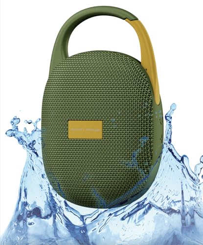 DYNASTY PROAUDIO SB-POD Ultra-Portable Bluetooth Speaker with LED Ambient Lights, IPX7 Waterproof & Dustproof, Blueotooth 5.3, HD Sound, Punch Bass, Integrated Carabiner, Stereo Pairing (Green) - color: Green