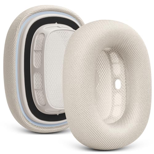 Upgraded Ear Cushions for Apple AirPods Max, Mesh Ear Pads Replacement | Air Pods 1 & 2 Over-Ear Headphones Ear Cups with Original Silicone Design (Starlight) - color: Starlight