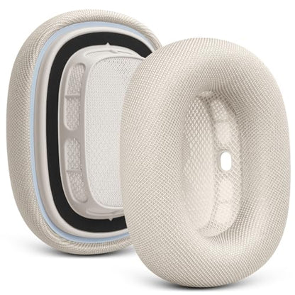 Upgraded Ear Cushions for Apple AirPods Max, Mesh Ear Pads Replacement | Air Pods 1 & 2 Over-Ear Headphones Ear Cups with Original Silicone Design (Starlight) - color: Starlight