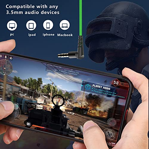 KASOTT SoundMaster Pro V1 - Gaming Earphones with Dual Audio Drivers,Battle Buds,in-Line Mic with Mute and Volume Control, Compatible with Xbox Series,Xbox One,PS5,PS4,Switch,Pc with 3.5mm Aux - color: Green