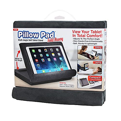 Ontel Pillow Pad Fold Away Multi-Angle Soft Tablet Stand, Gray - color: Grey, style: Fold Away