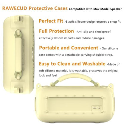 Protective Case for Bose SoundLink Max Portable Bluetooth Speaker | Accessories Hard Carrying Case and Silicone Cover Combo with Carrying Strap (Citrus Yellow) - color: Citrus Yellow
