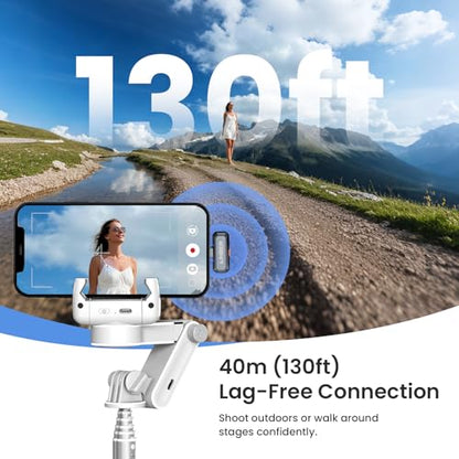 Wireless Lavalier Microphone for iPhone & Android, USB-C Mini Mic with AI Noise Canceling, 196ft Range, 50H Battery, Clip-On Lapel Mic for YouTube Vlog Interview Recording Content Creation
