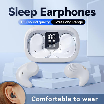 Piluyaa Sleep Earbuds Bluetooth in Ear Light-Weight Headphones, Mini Invisible Earplugs Small Design for Side Sleepers, 58H Playtime with Charging Case, Clear Calls& Noise Block, White - color: WHITE