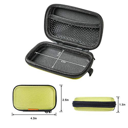 Green Rectangle Small EVA Case, Lightweight Hard Shell Zipper Pouch | Mesh Inner Pocket, Universal Bag for Wired/Bluetooth Headset, Charger, Change Purse, USB Cable - color: Green