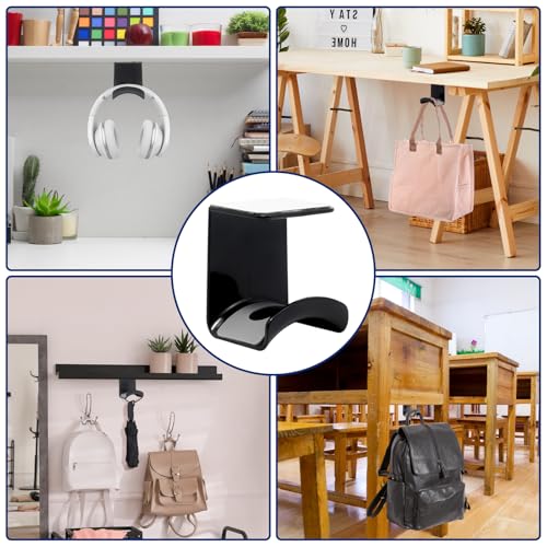 Black Headphone Stand Hanger,Hanging Headset Holder Hook Under Desk - color: Black, size: Under Desk