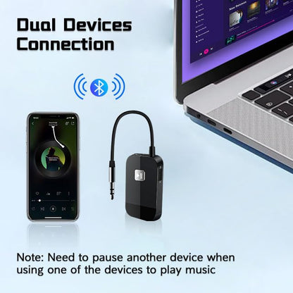 iDIGMALL Bluetooth 5.4 Receiver, HiFi Wireless Audio Adapter for Speakers | 3.5mm AUX RCA Jack for Old Receiver Home System Car Stereo Wired Headphones, 20H Playtime, Easy to Slide ON/Off, Multi-Point - color: J205