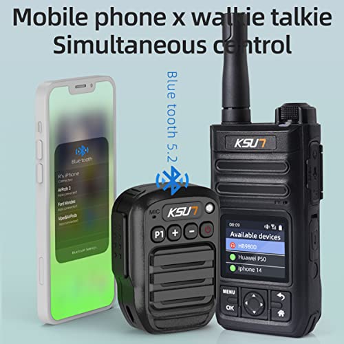 KSUN Walkie Talkie PTT 1000mAh Battery Microphone Wireless Push-to-Talk Support Bluetooth for Real PTT Zello ZL10 ZL20 ZL18 ZL38 B60