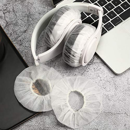 BBTO 300 Pieces Disposable Headphone Covers Non Woven Sanitary Fabric Headset Earphone Covers for Ear Pad Headphones(White,L-11 cm,300 Pieces) - color: White, size: L-11 cm