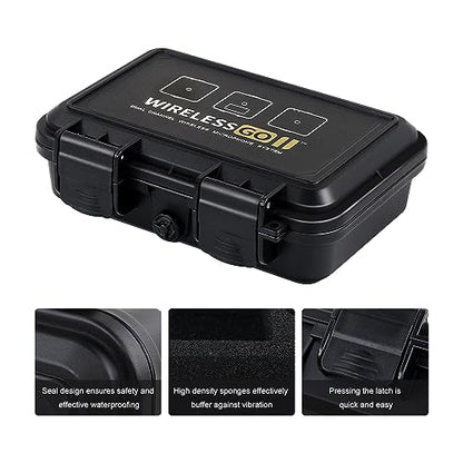Liyirui Wireless Lavalier Mic Case for Wireless GO II Dual Channel | Wireless Lavalier Microphone Storage Case,with Foam,Compact Digital Wireless Microphone,Waterproof Safety Box