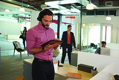 Plantronics - Voyager Focus UC (Poly) - Bluetooth Dual-Ear (Stereo) Headset with Boom Mic - USB-A Compatible with PC and/or Mac - Active Noise Canceling - Works with Teams (Certified), Zoom & more