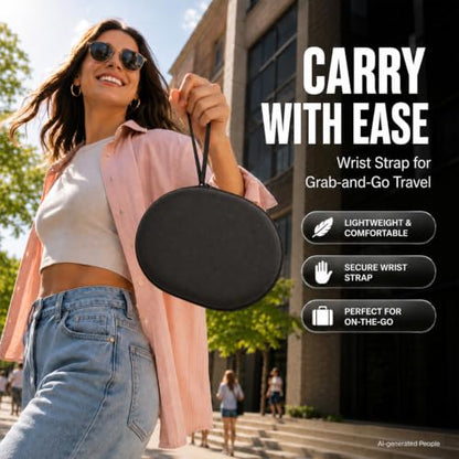 Hard Headphone Case for JBL Tune 770NC/510BT/720BT/520BT/670NC | Wave Foam, Elastic Strap, Soft Lining, Mesh Pocket, Carry Handle, Folded Headphone Storage, Black, Case Only - color: Black