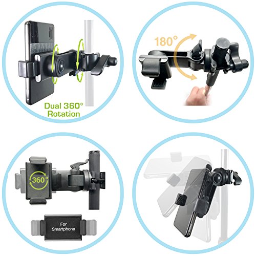 Accessory Basics Music Boom Mic Microphone Stand Smartphone Mount w/360° Swivel Adjust Holder for All Smartphones up to 3.75 inches Wide (Zoom Video Compatible)