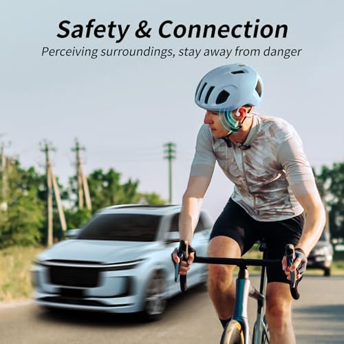 CXK Bone Conduction Earbuds, Open Ear Headphones Bluetooth 6.0, Wireless Headphones 8H Playtime, IPX6 Waterproof Sport Headphones for Sports, Peach - color: Peach