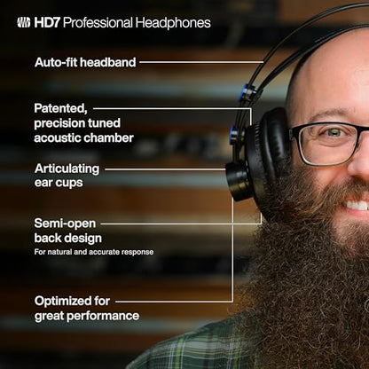 PreSonus HD7 Professional Monitoring Headphones - color: Black, style: HD7
